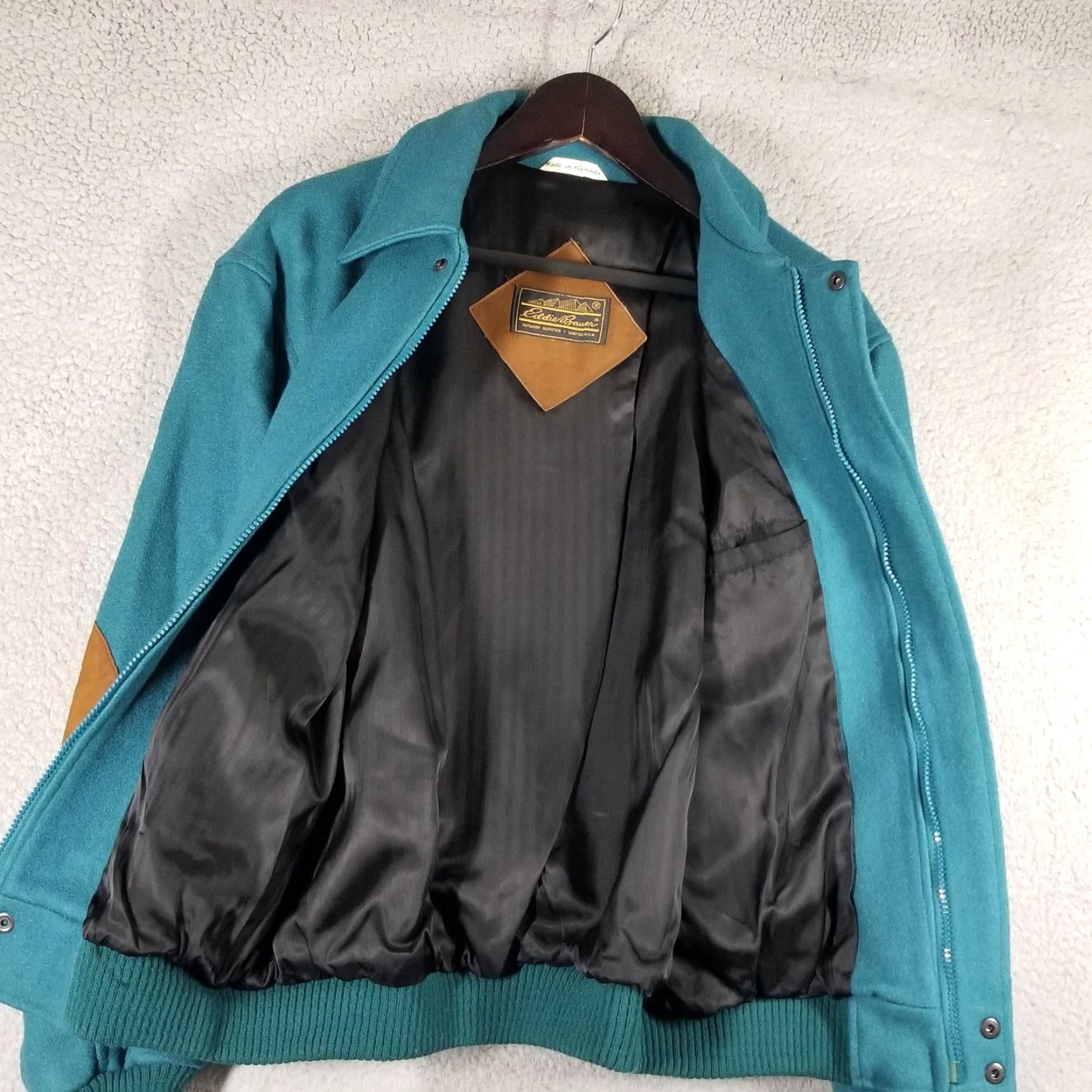 Eddie Bauer VINTAGE Eddie Bauer Jacket Mens M Teal Wool Blend Bomber 1990s Casual Mens Size US M / EU 48-50 / 2 - 2 Thumbnail
