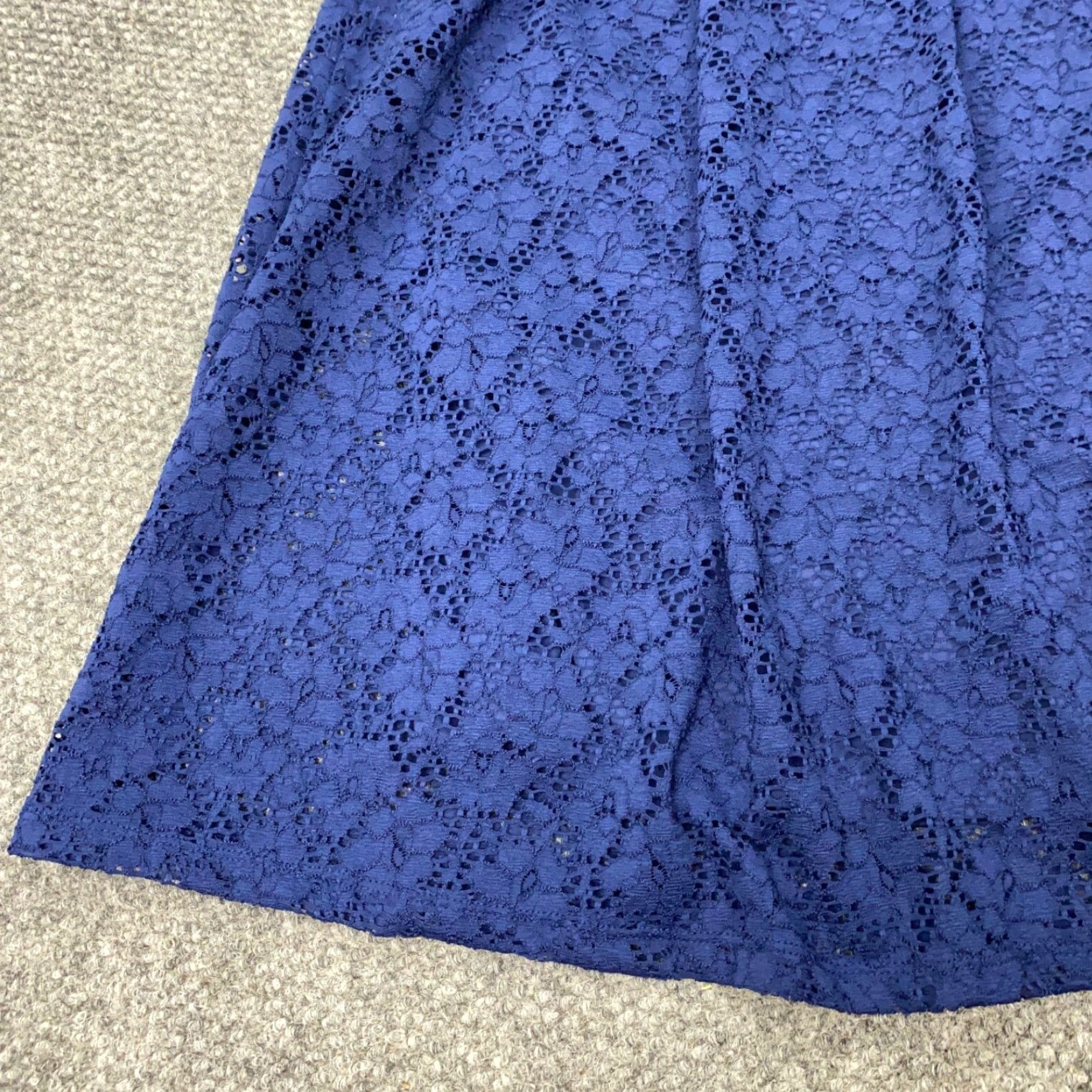 Vintage Miami Womens Skirt Medium Blue Lace Tea Length Layered Midi Flare Size 32" / US 10 / IT 46 - 4 Thumbnail