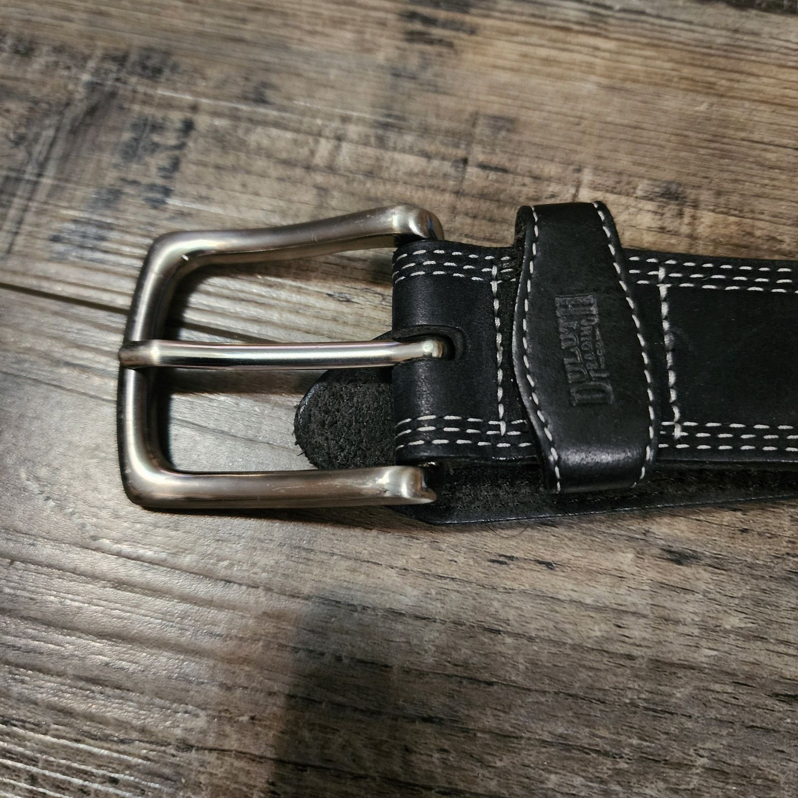 Duluth Trading Company Duluth black belt with white stitching size 38 soft belt D Size 38 - 3 Thumbnail