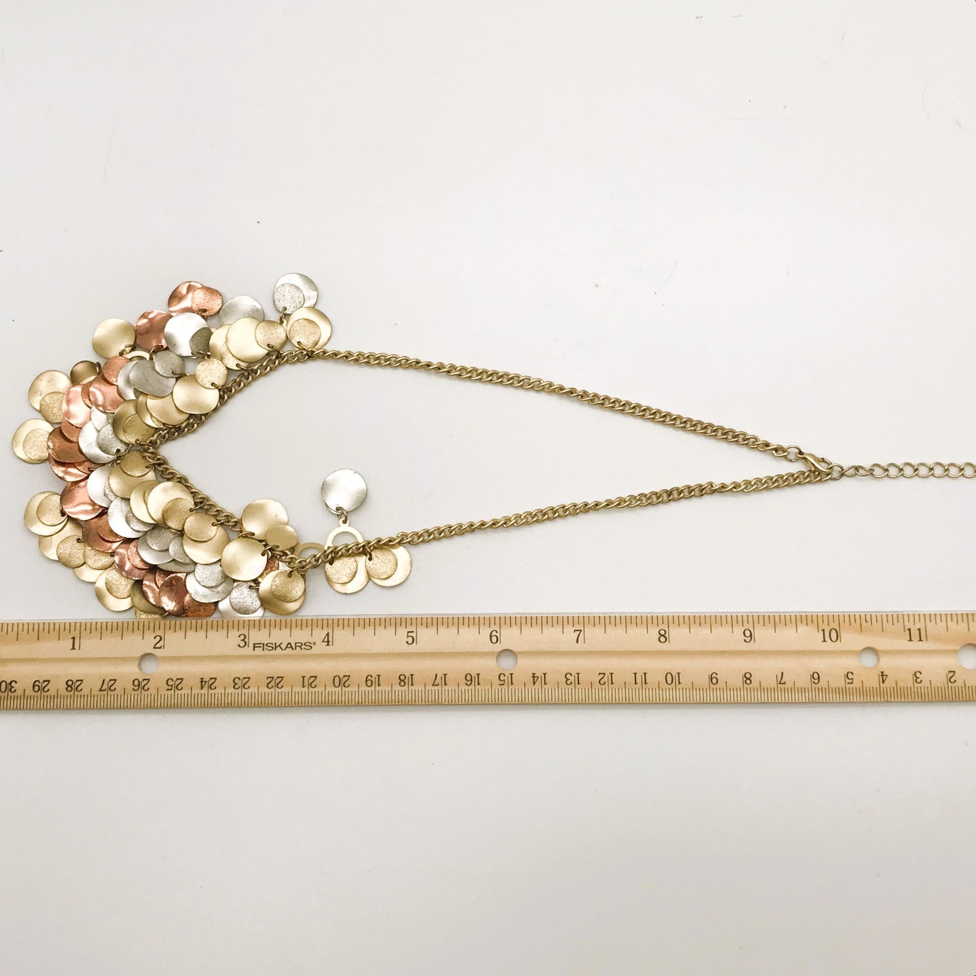 Other Layered Mesh Metal Discs Bib Necklace Silver Copper Gold Shi Size ONE SIZE - 11 Thumbnail