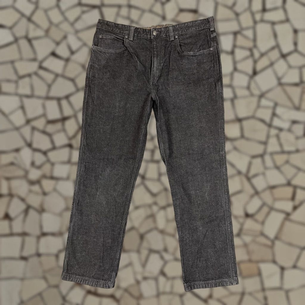 Duluth Trading Co Mens Jeans 38x32 Straight Leg Stretch Denim Black Casual Cowboy
