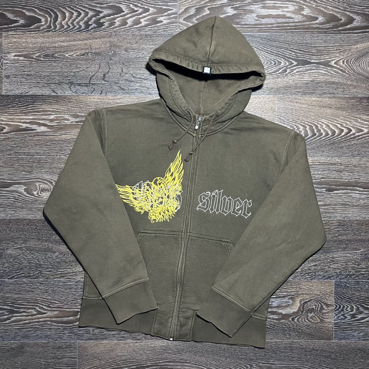 Quiksilver Vintage QUIKSILVER Embroidered Logo Full Zip Hoodie Khaki Size US M / EU 48-50 / 2 - 1 Thumbnail