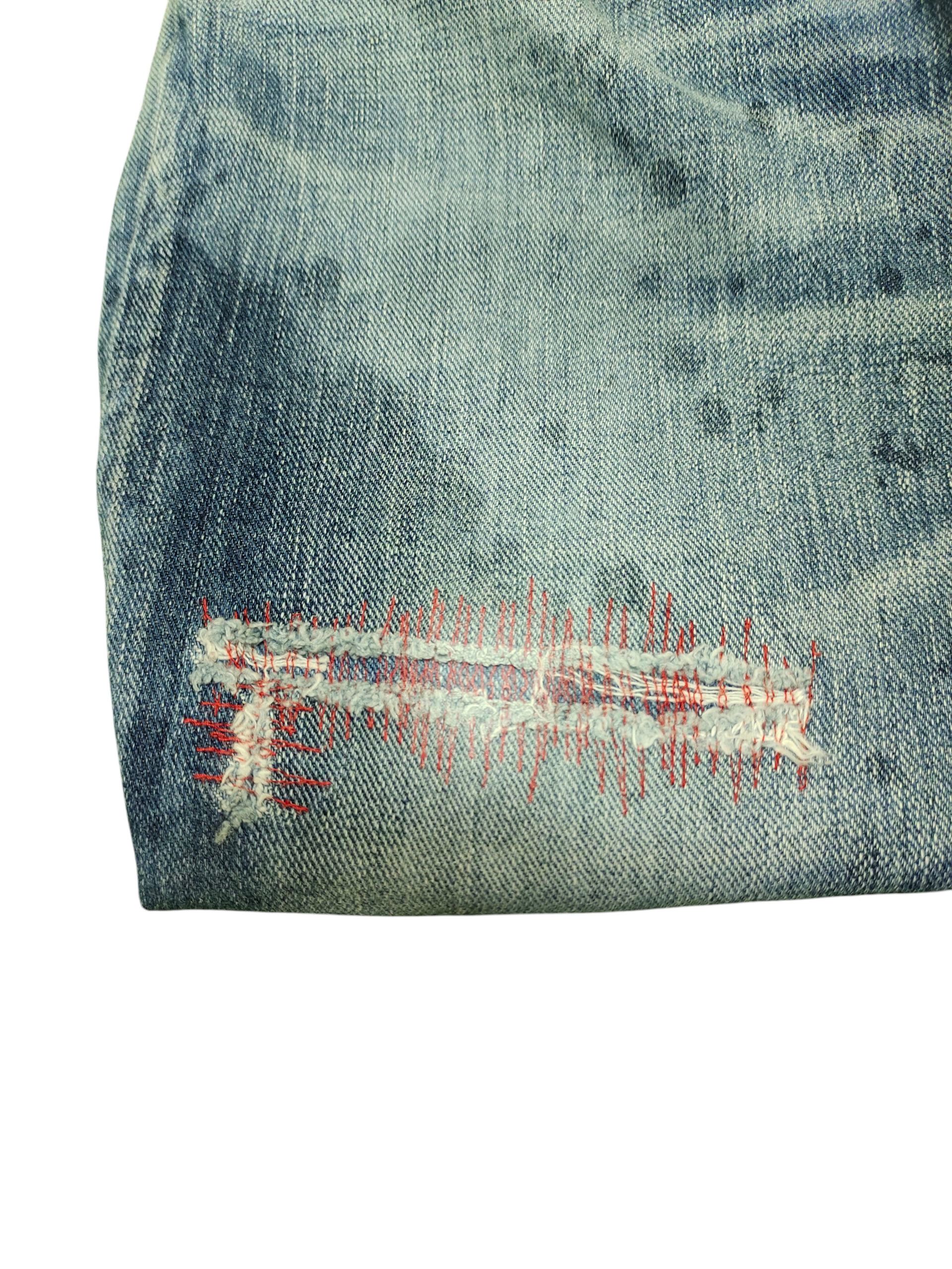 Comme des Garcons × Undercover Vintage Lee Rider Distress Faded Denim Jeans Grunge Size US 31 - 14 Thumbnail