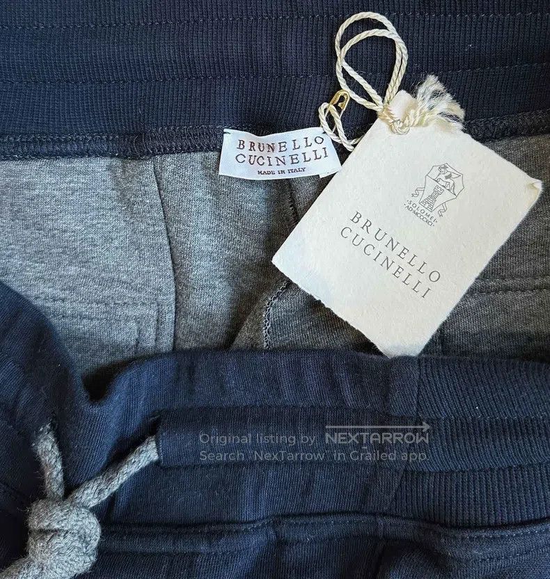 Brunello Cucinelli Brunello Cucinelli size L Sea Island cotton navy blue sweat Size US 29 - 6 Thumbnail