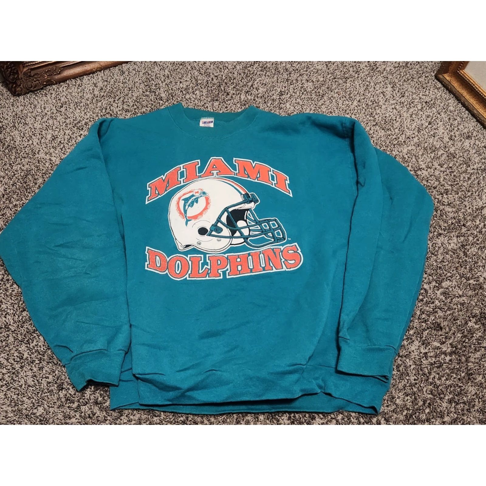 NFL VINTAGE Miami Dolphins Sweatshirt USA jumper XL blue 90s big logo NFL Mens Pullover Long Sleeve Logo 90s Vintage Size US XL / EU 56 / 4 - 2 Thumbnail