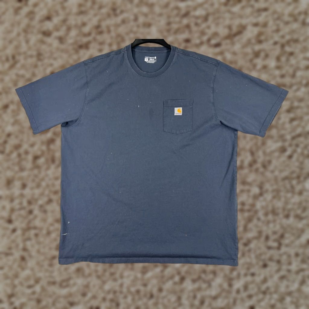 Carhartt Carhartt Work Shirt Mens 3XLT Blue Short Sleeve Crew Neck Cotton Blend Jersey Logo Classic Size US XXL / EU 58 / 5 - 1 Thumbnail