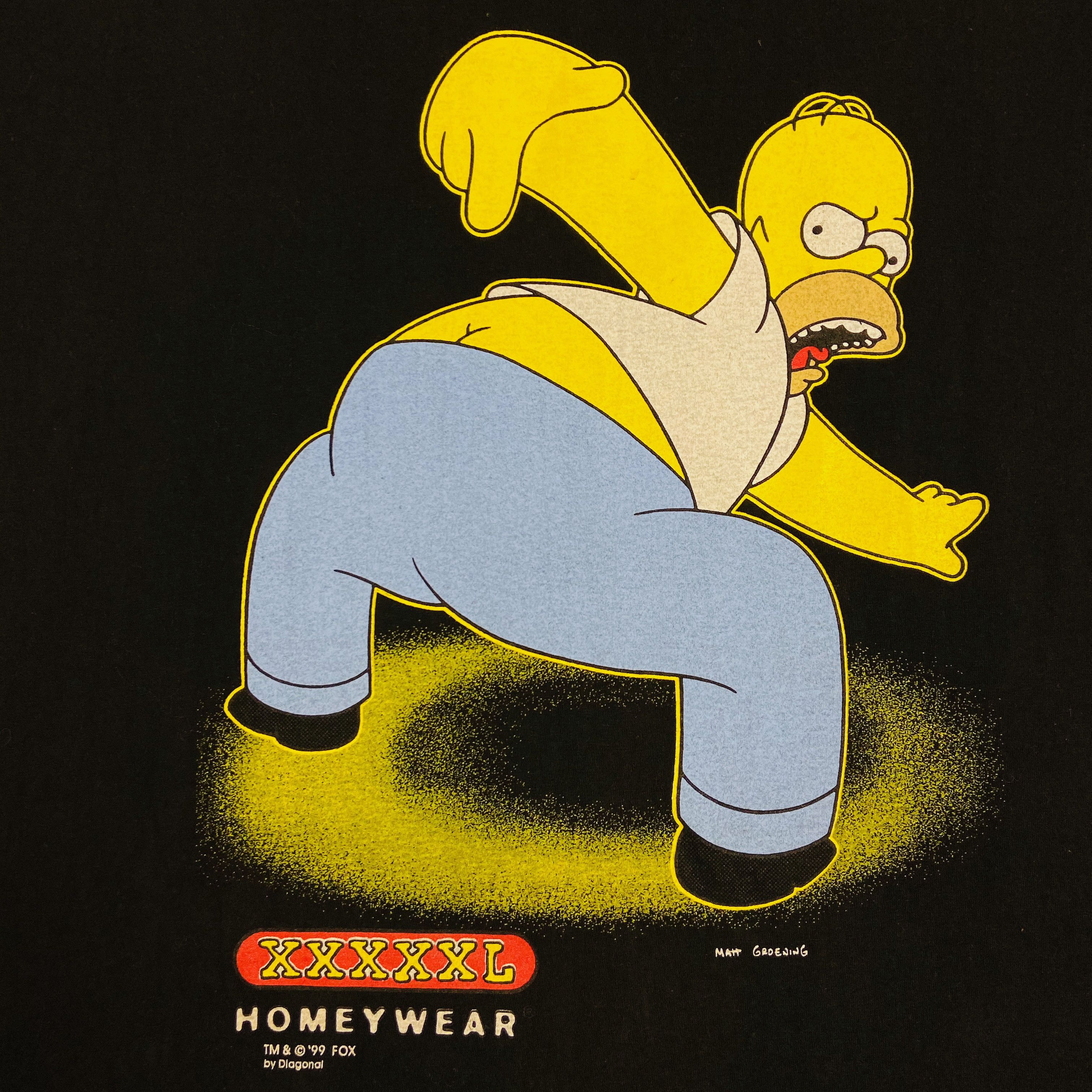 The Simpsons 1999 HOMER SIMPSON KISS MY ASS THE SIMPSONS HOMEYWEAR - № 37 Size US L / EU 52-54 / 3 - 2 Thumbnail