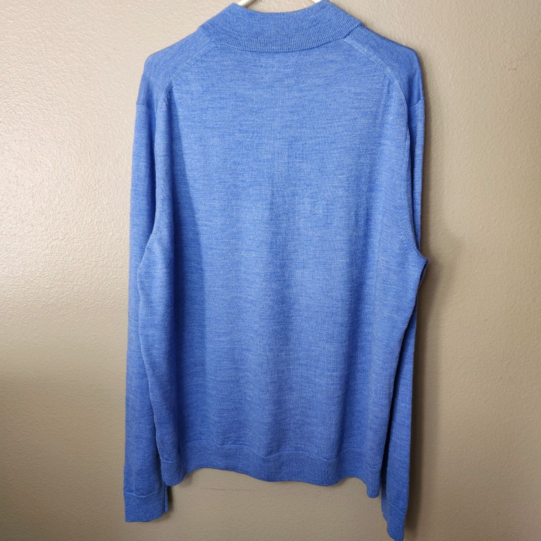 Nordstrom Nordstrom Mens Shop 100% Merino Wool Blue Quarter Zip Sweater-Size 2XL Size US XXL / EU 58 / 5 - 6 Thumbnail