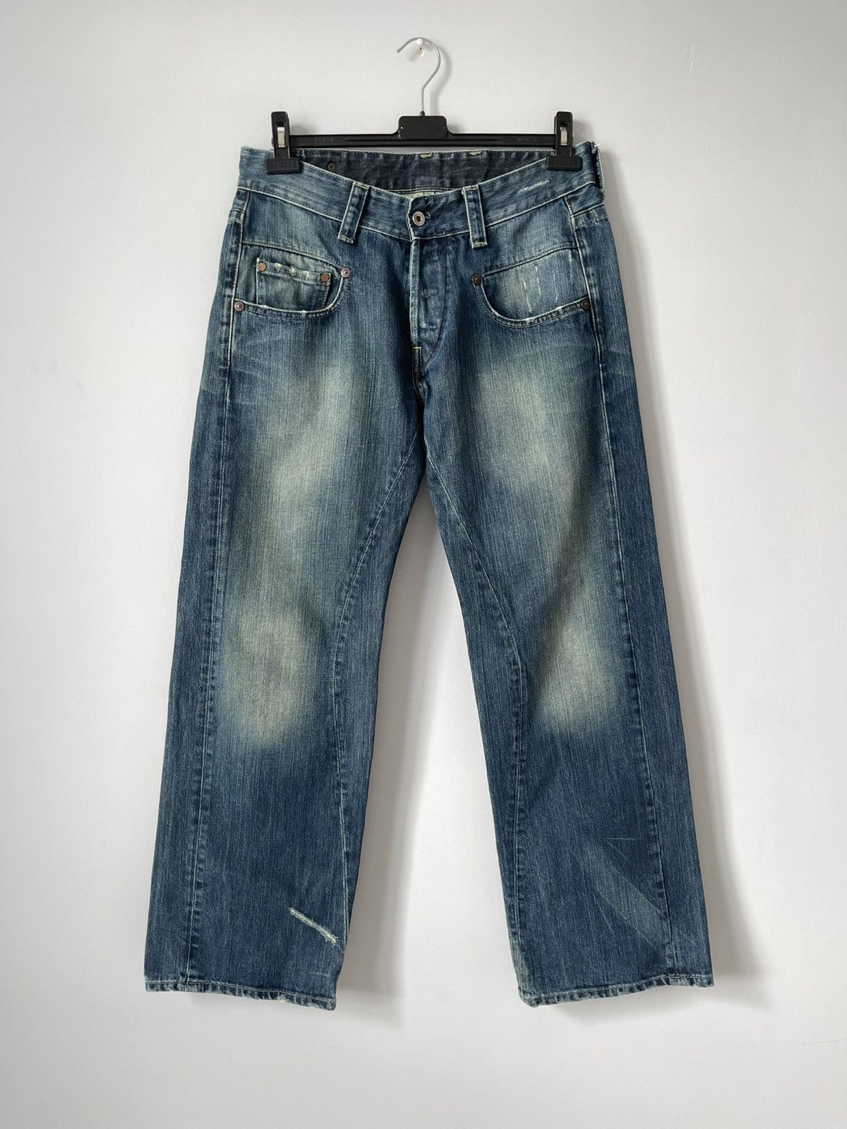 G-Star 90's Vintage G-Star Raw Buckle Back Dirty Wash Y2k Jeans Size US 32 / EU 48 - 1 Thumbnail
