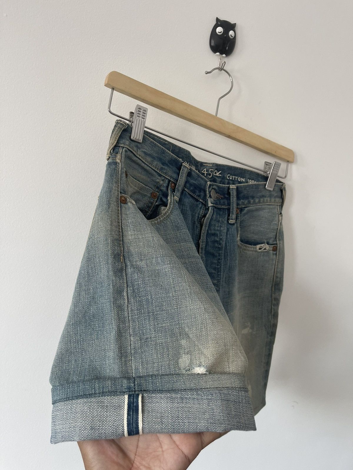 45rpm Rare Vintage 45RPM Hidden Rivets Selvedge Button Fly Shorts Size US 26 / EU 42 - 5 Thumbnail