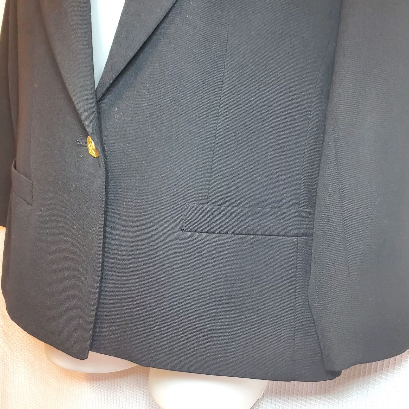 Austin Reed Vintage Austin Reed Womens Blazer Jacket Sz 6P Black 100% Worsted Wool Single Button - Business, Casual, Travel, Workwear Size M / US 6-8 / IT 42-44 - 4 Thumbnail