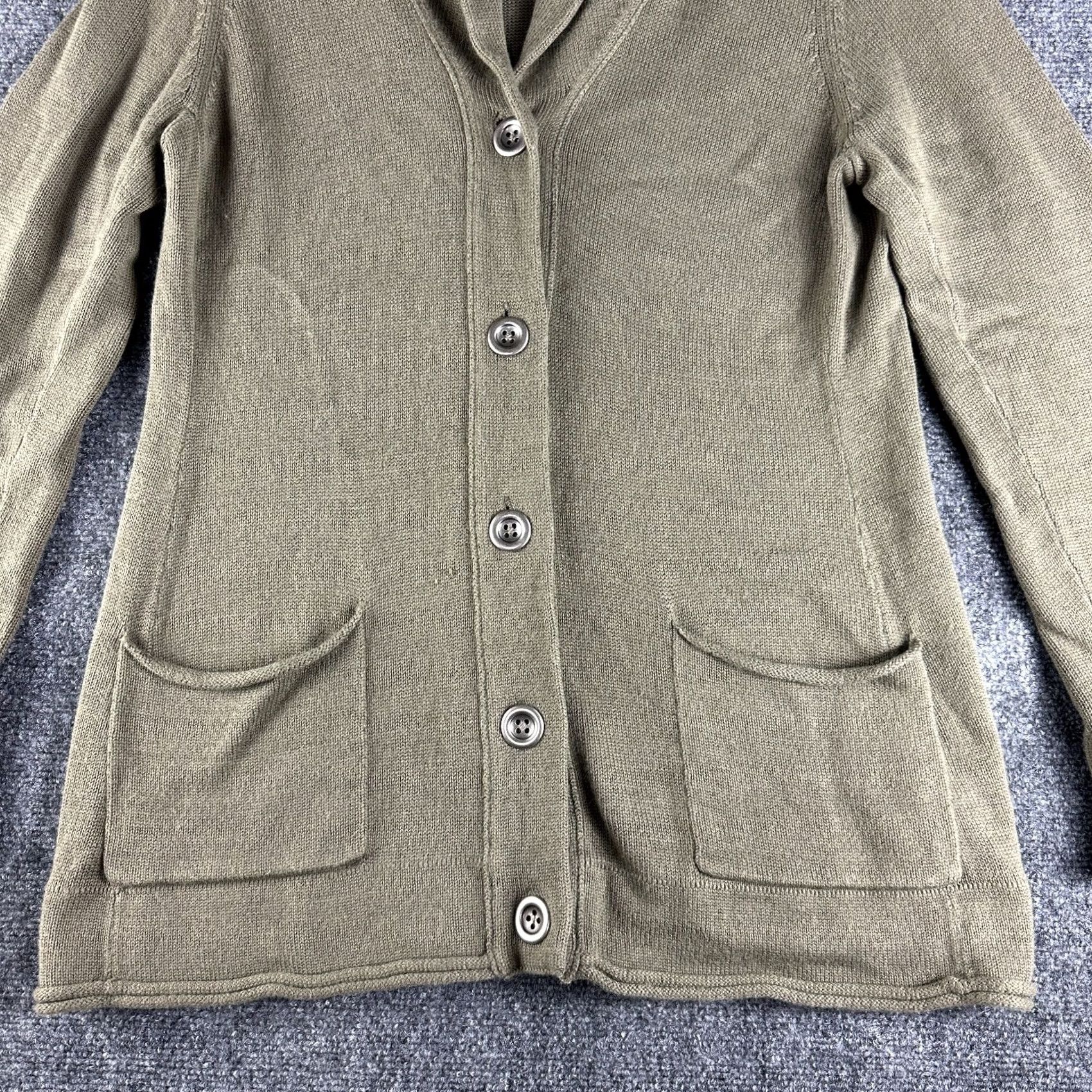 J. Jill J. Jill Sweater Cardigan Womens Medium Green Long Sleeve Pockets Button Up Collared Knit Boardroom Casual/Vintage-NOT Vintage Size M / US 6-8 / IT 42-44 - 2 Thumbnail