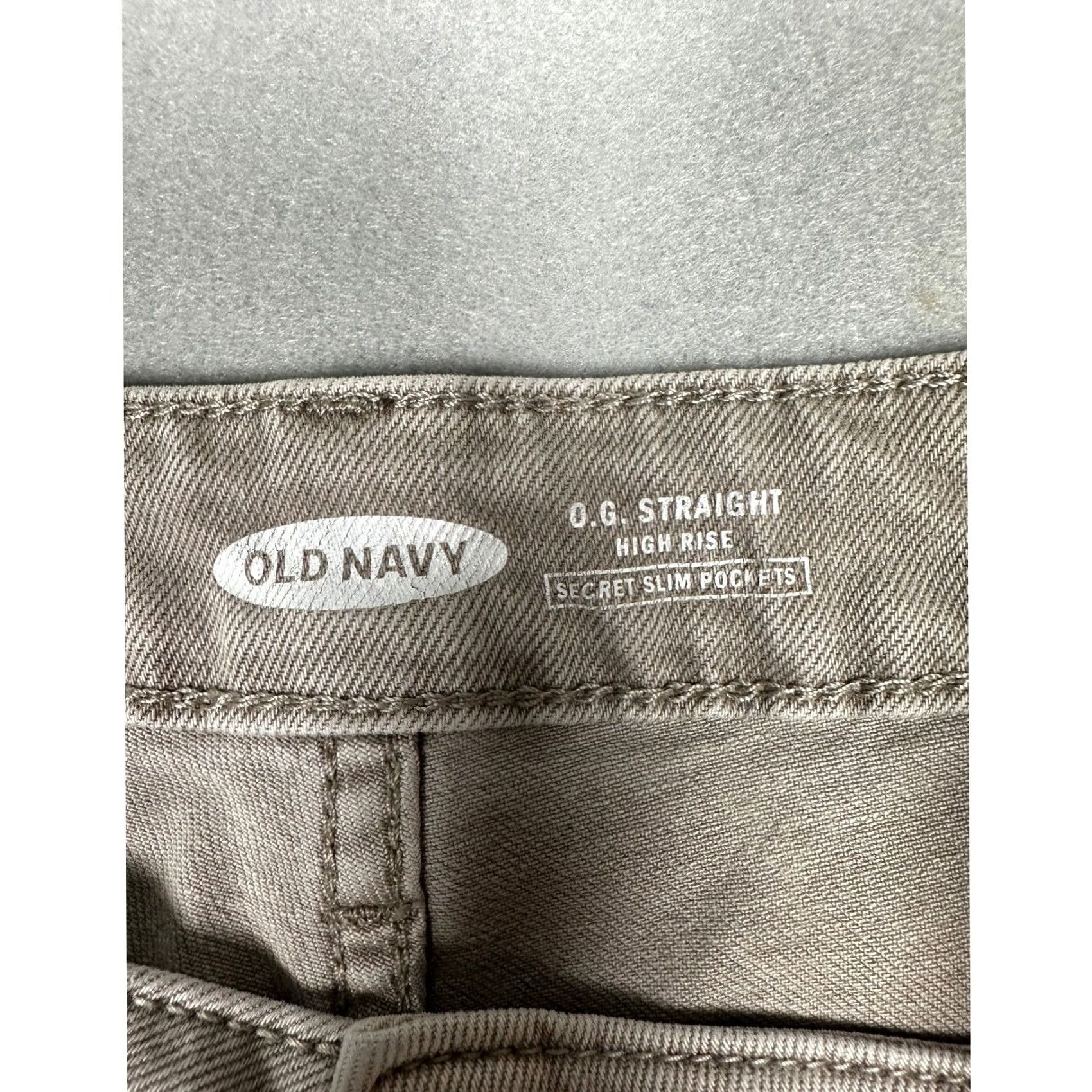 Old Navy Old Navy OG Straight Jeans Womens 14 High Rise Taupe Gray Denim 5 Pockets EUC Size 36" / US 14 / IT 50 - 8 Thumbnail