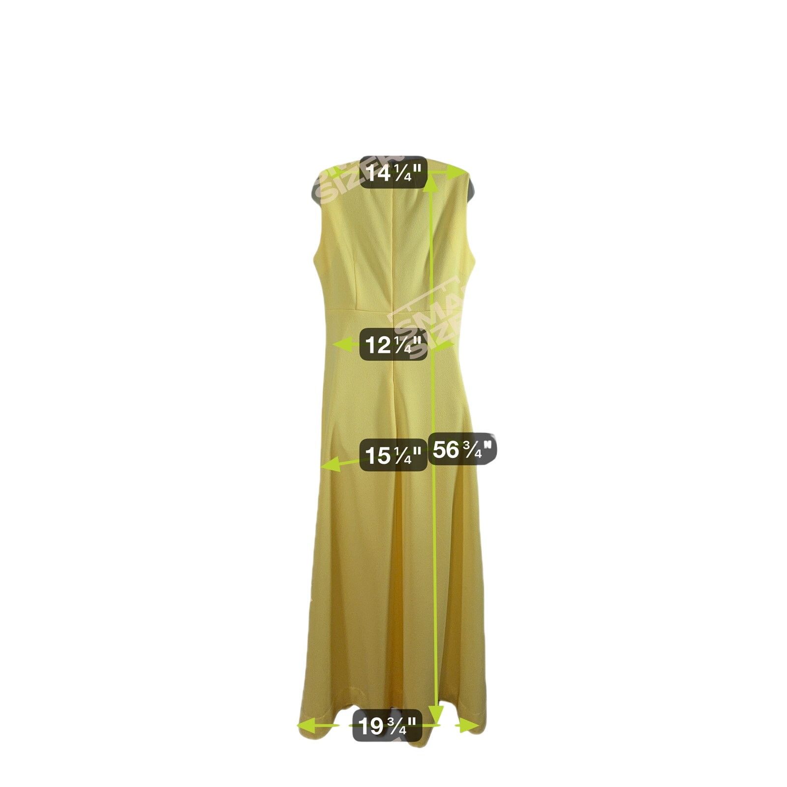Vintage Vintage 1970's Collared Yellow Maxi Dress NO TAG Handmade Size ONE SIZE - 3 Thumbnail