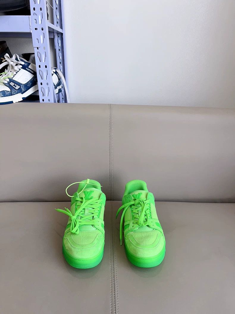 Louis Vuitton Louis Vuitton LV Trainer Green Sneakers - dmc Size US 10.5 / EU 43-44 - 1 Thumbnail