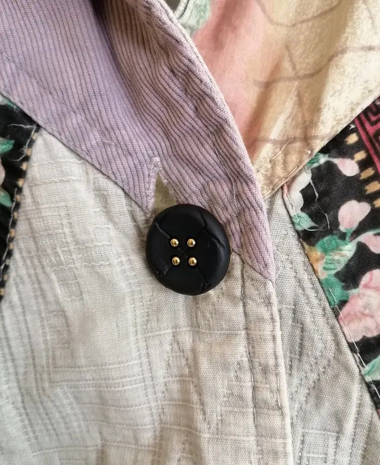 Japanese Brand VTG Bohemian Patchwork Linen Blend Oversized Blazer Jacket Size XL / US 12-14 / IT 48-50 - 8 Thumbnail