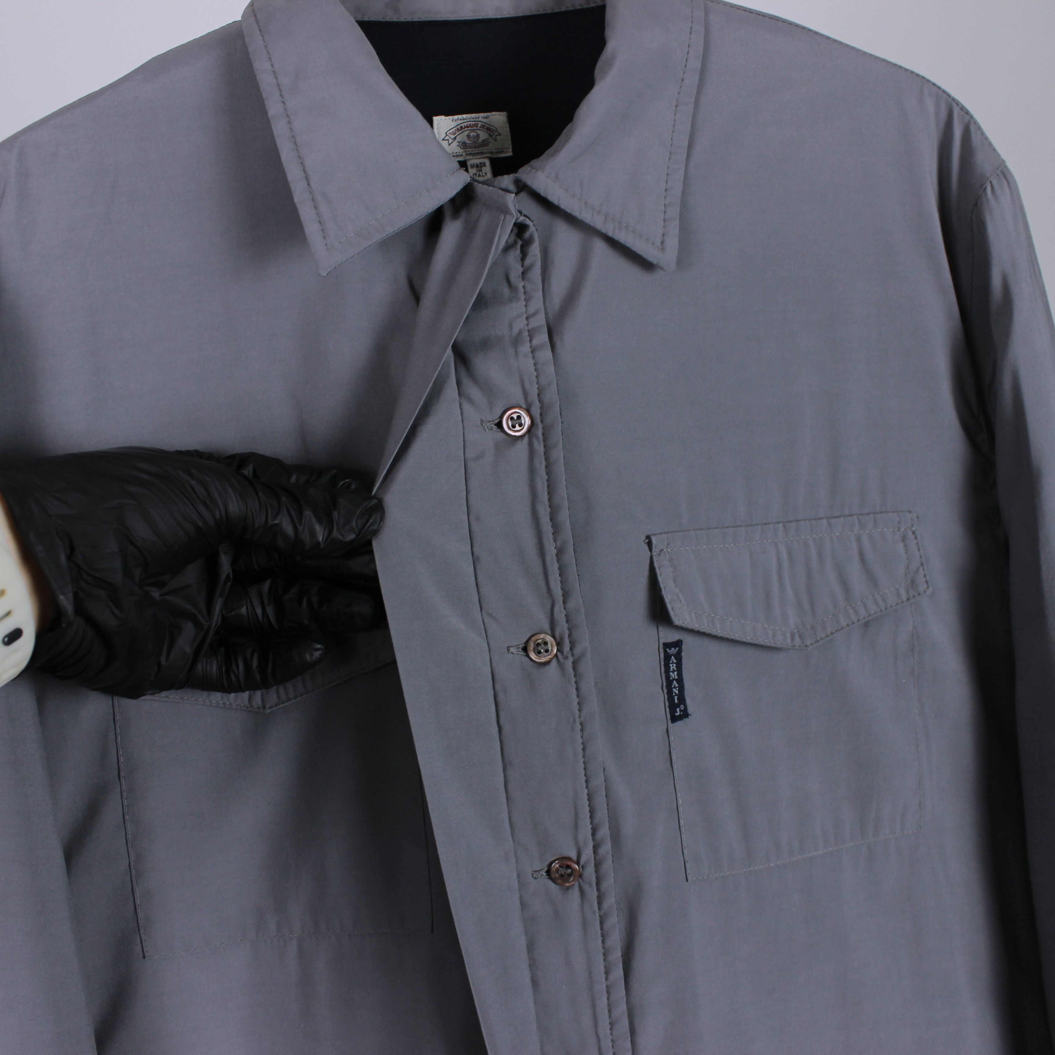 Armani Armani jeans overshirt shirt nylon rarity S M gray Size US M / EU 48-50 / 2 - 5 Thumbnail