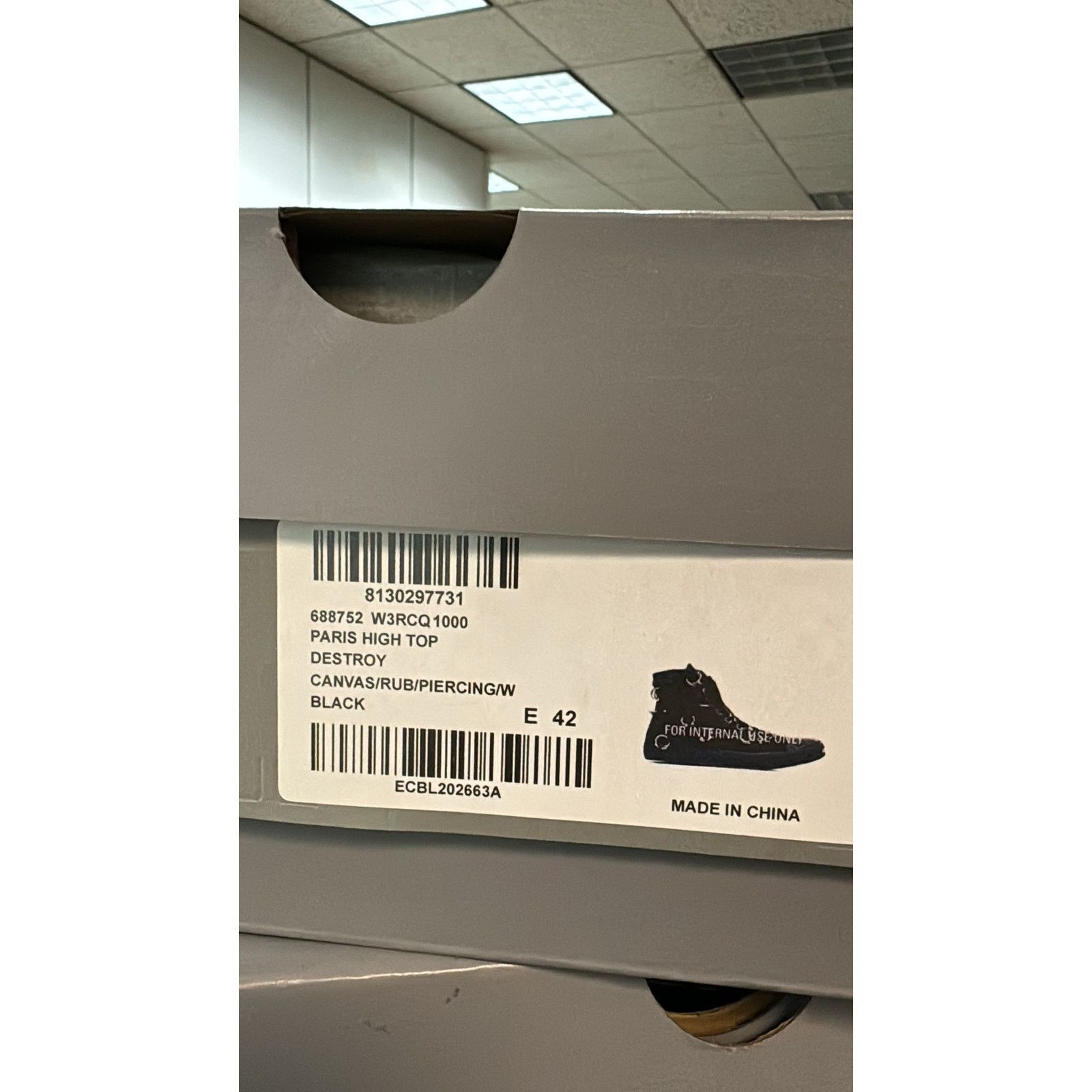 Balenciaga o1rshd1 Destroy Paris High Top Sneakers in Black Size US 9 / EU 42 - 20 Thumbnail
