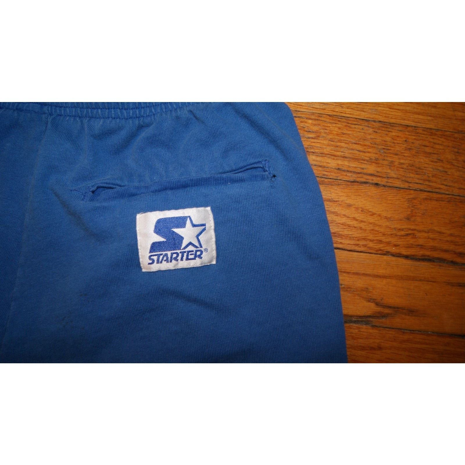 Starter VTG STARTER Blue Small Sweat Shorts USA Made Drawstring RARE Size US 30 / EU 46 - 6 Thumbnail
