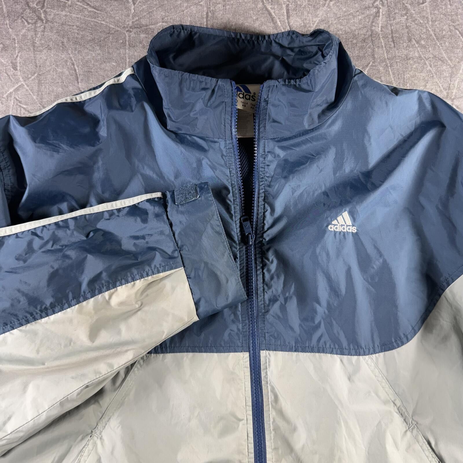 Adidas Adidas Jacket Men's XL Grey Navy 2000 Vintage Windbreaker Size US XL / EU 56 / 4 - 1 Thumbnail
