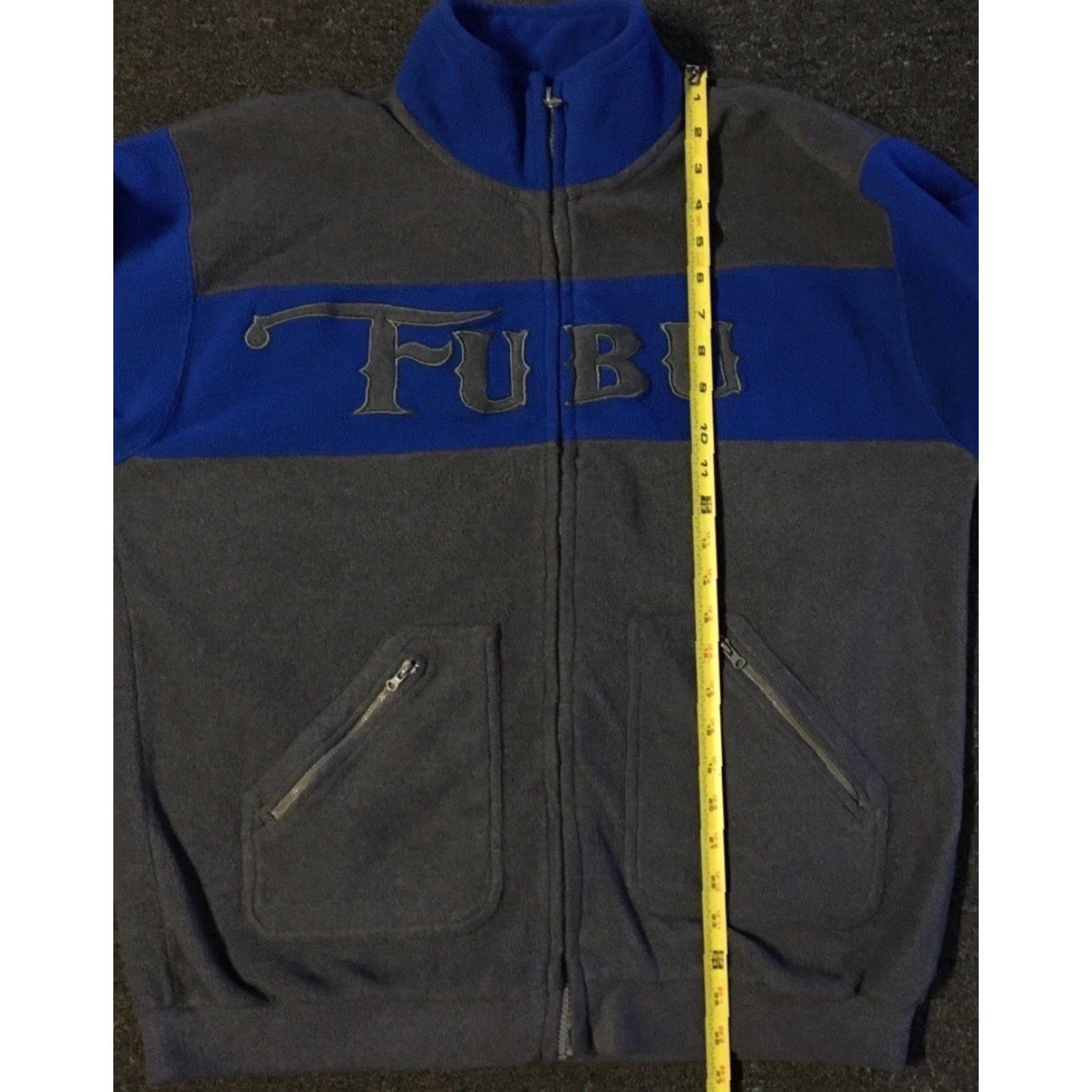 Vintage VINTAGE FUBU Fleece Jacket Hoodie M NYC Hip Hop Urban Skate Wu Wear Grunge Rap 90s Y2K Gray Full Zip Mens Medium Winter Streetwear Embroidered Pockets Size US M / EU 48-50 / 2 - 7 Thumbnail