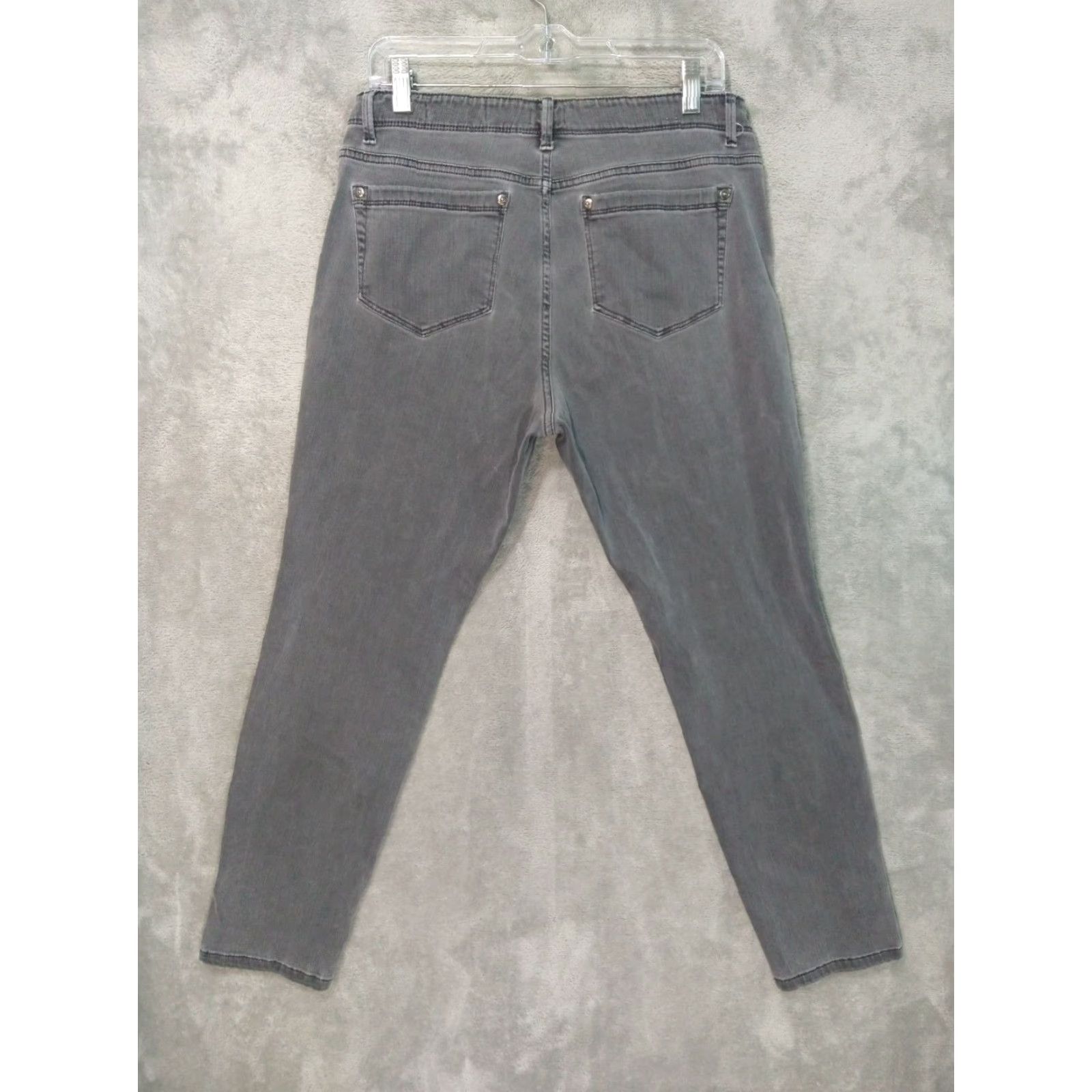 J. Jill J Jill Jeans Womens 10 Black Denim Authentic Slim Mid Rise Ankle 27.5in Stretch 5-Pocket Design Size 32" / US 10 / IT 46 - 2 Thumbnail