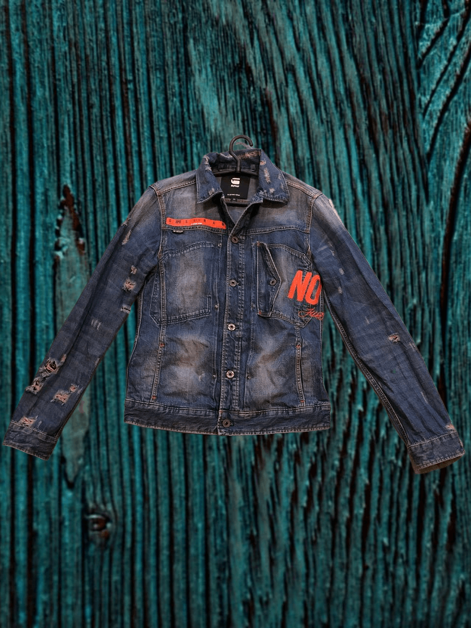 G-Star Vintage Print Denim Jacket G-Star Raw Logo Y2K Size US XS / EU 42 / 0 - 1 Thumbnail