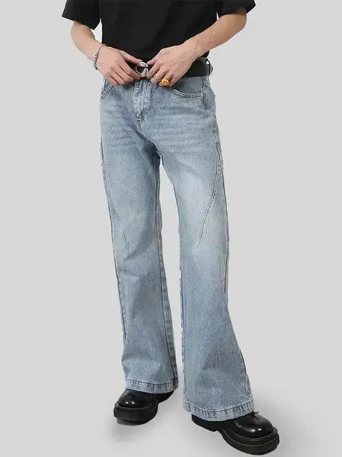 Jean Vintage light blue washed micro-flare jeans Size US 34 / EU 50 - 4 Thumbnail