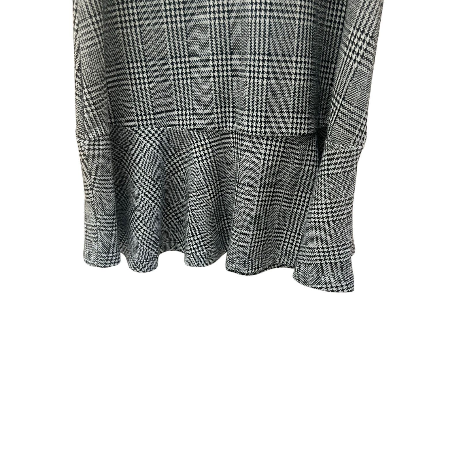 Gap GAP Black Plaid Peplum Dress Size 8 Size M / US 6-8 / IT 42-44 - 2 Thumbnail