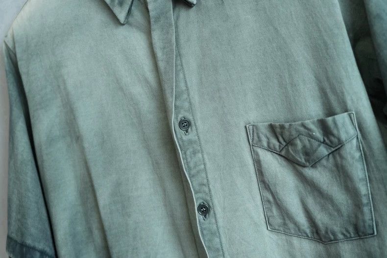 Yohji YamamotoDyed floral shirt with short sleeves 2503-Nex