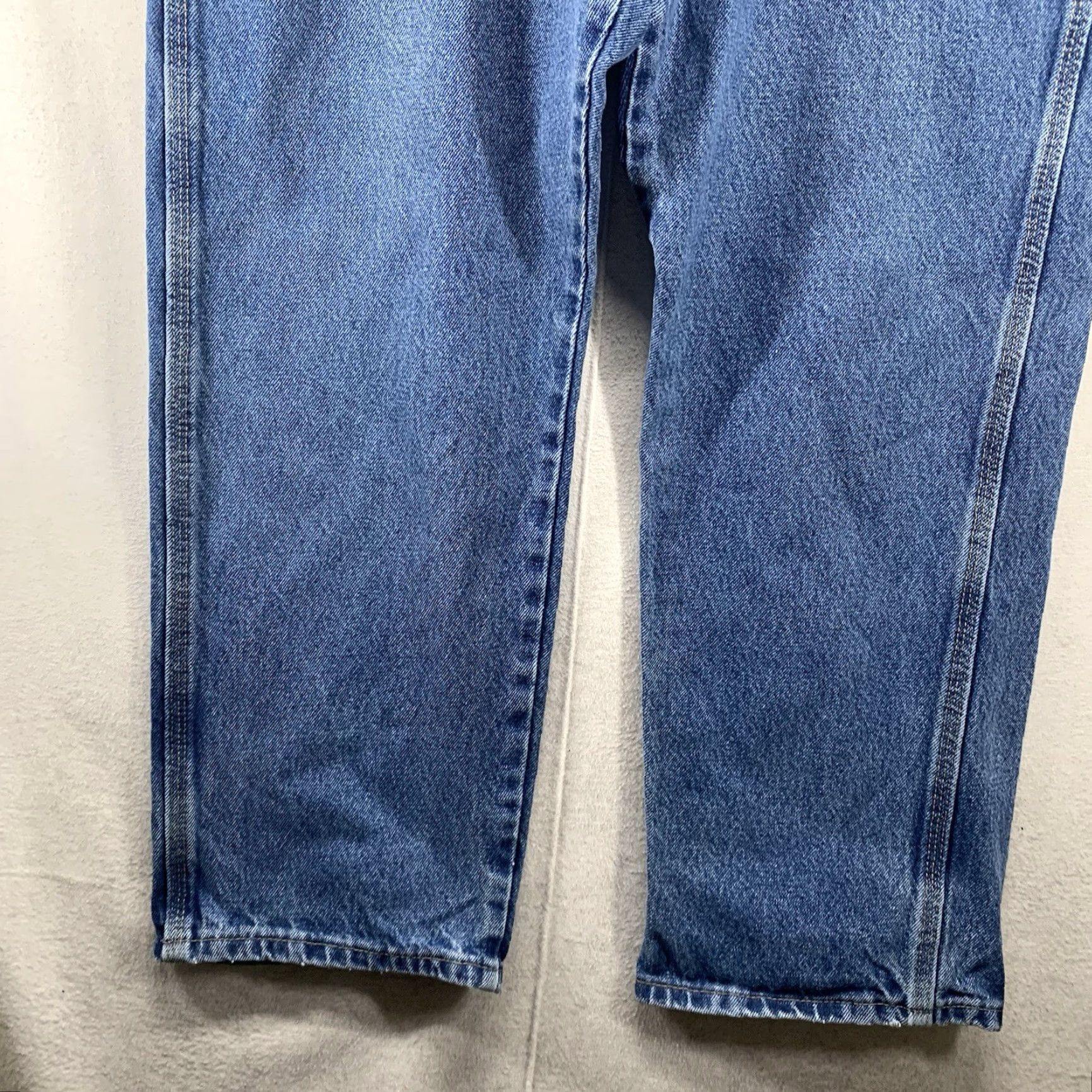 Wrangler Wrangler Jeans Mens 35x30 Blue Denim Relaxed Fit Carpenter Workwear Size US 35 - 6 Thumbnail