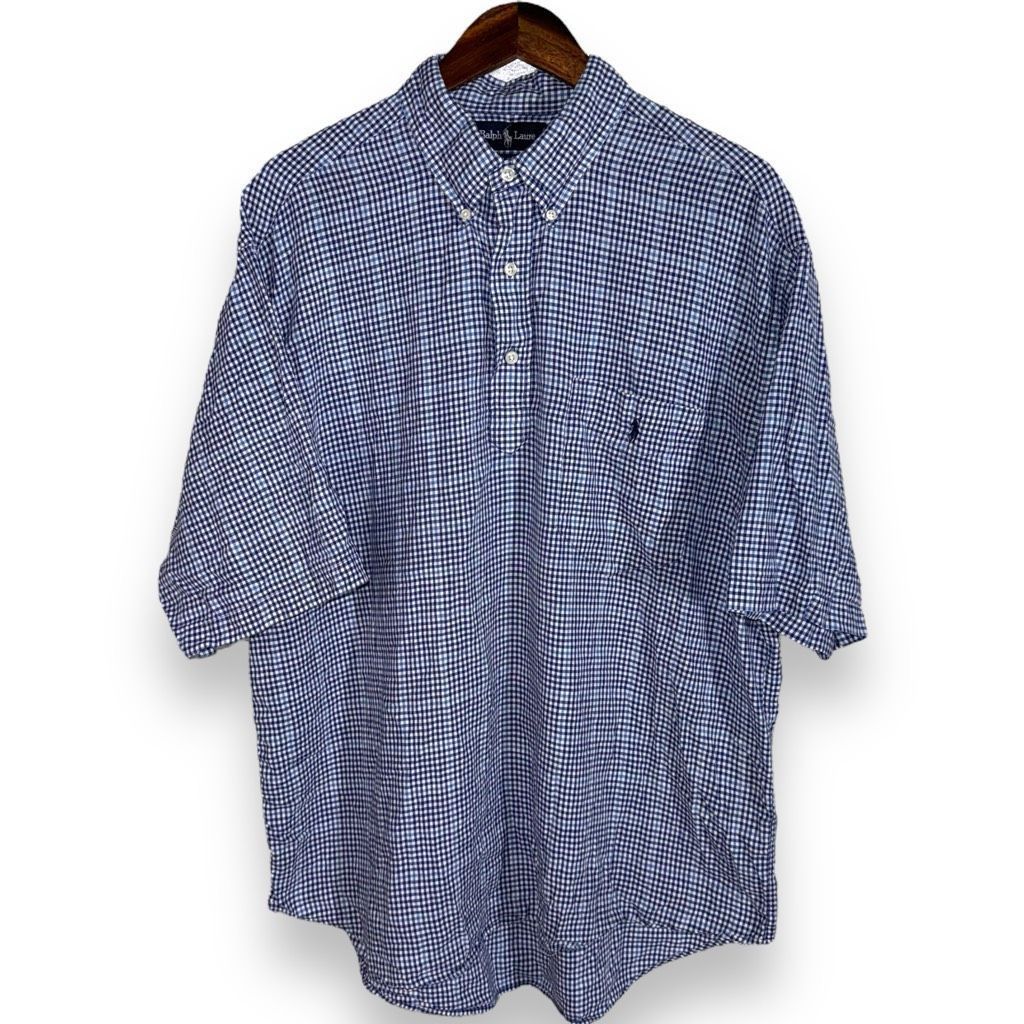 Polo Ralph Lauren Polo Ralph Lauren Blue Check Purcell Polo Size XL Size US XL / EU 56 / 4 - 1 Thumbnail