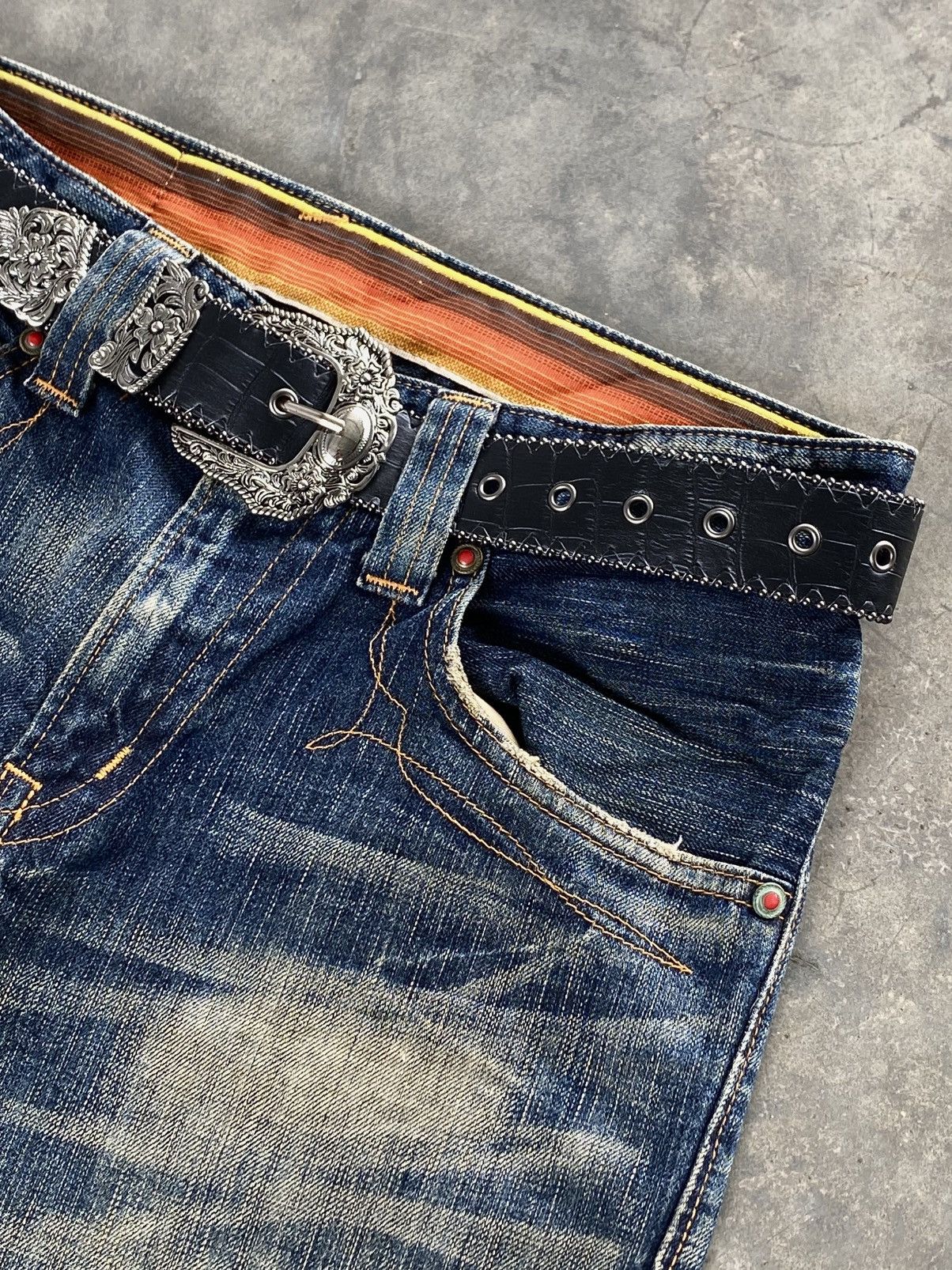 Vtg Edwin Blue Trip Flared Mud Wash Jeans 🇯🇵