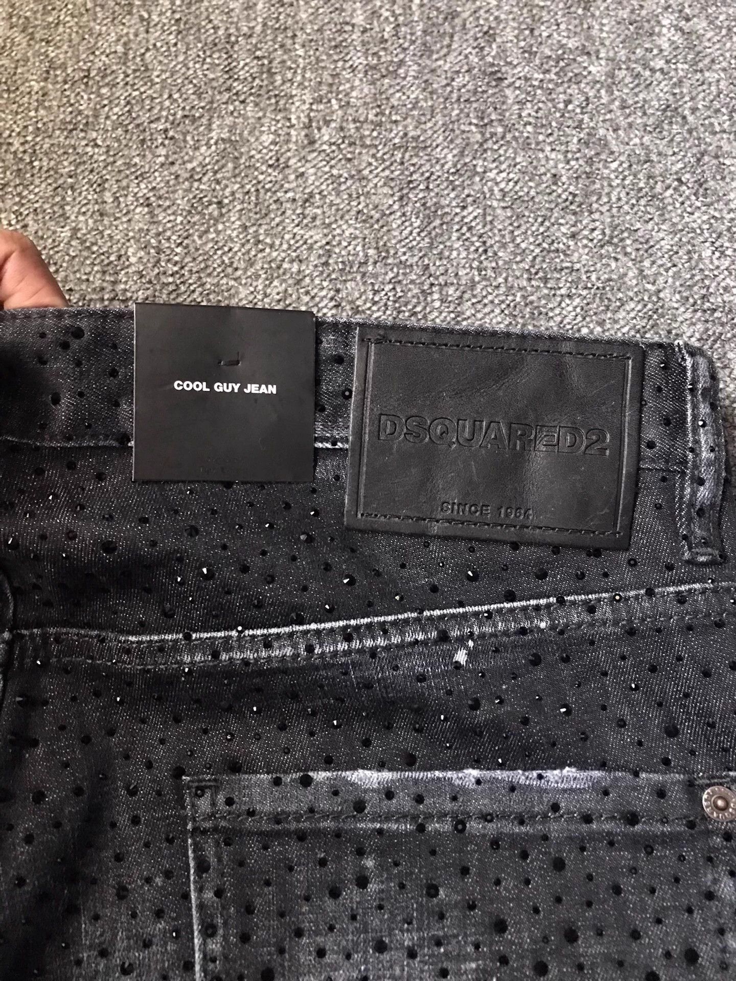 Dsquared2 DSQUARED2 Black Full Diamond Distressed Jeans 50 New Size US 34 / EU 50 - 6 Thumbnail