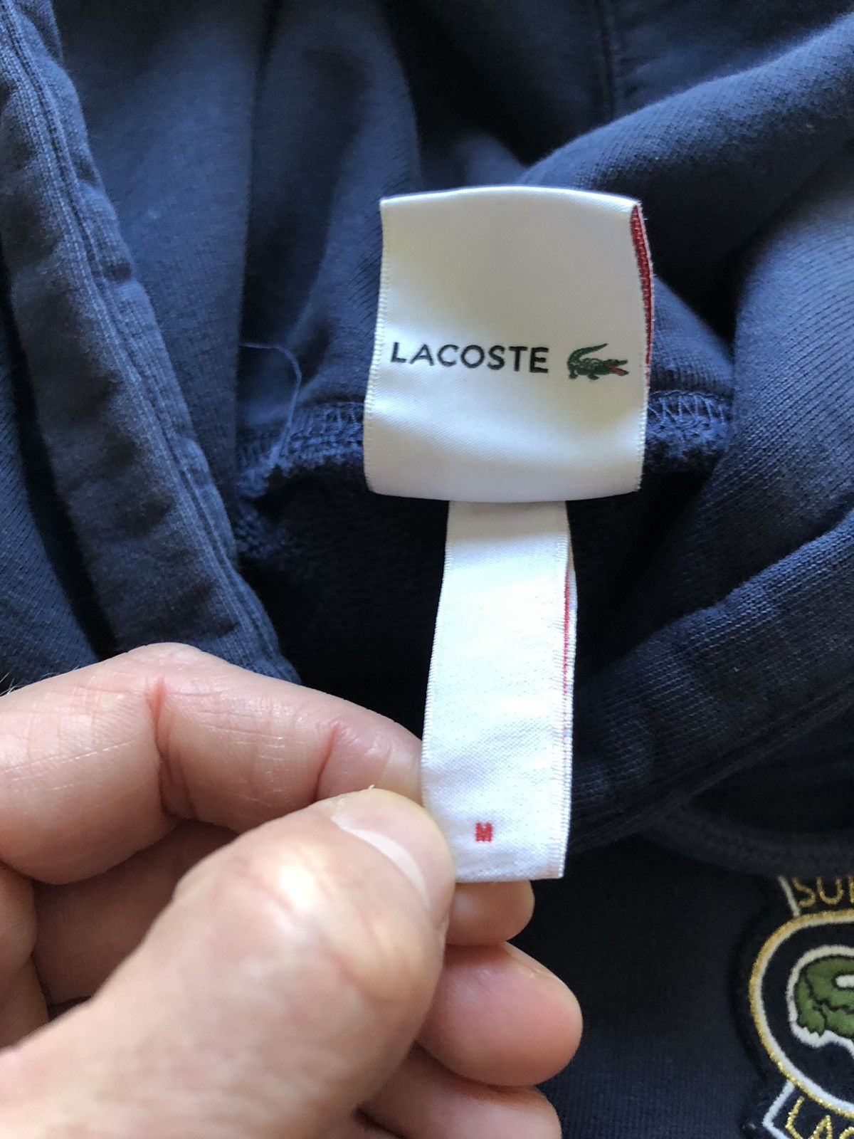 Lacoste × Supreme rare streetwear Supreme Lacoste Hooded Sweatshirt navy Size US M / EU 48-50 / 2 - 5 Thumbnail