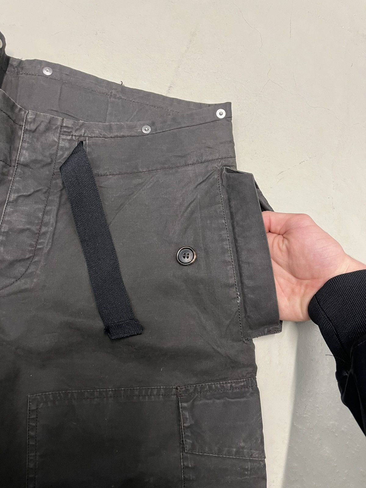 Prada Archive rare waxed vintage 90s cargo pocket pants Size US 32 / EU 48 - 12 Thumbnail