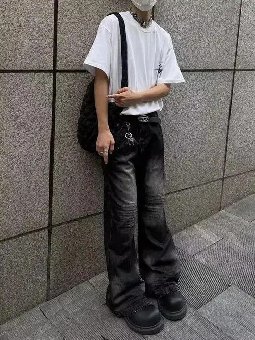 Japanese Brand × Jean Street ripped corrugated pleated micro-flared jeans Size US 32 / EU 48 - 3 Thumbnail
