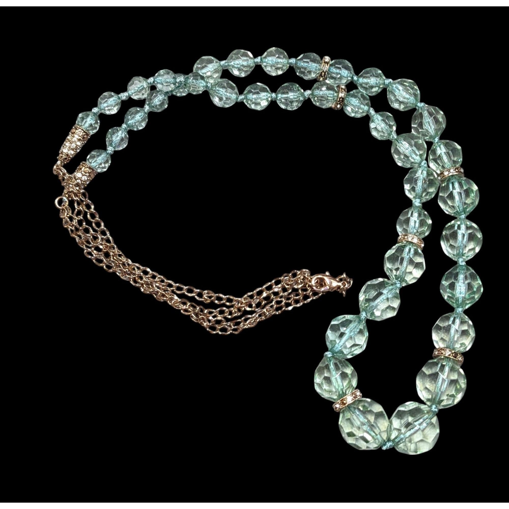 Other Vintage Glam Translucent Mint And Gold Tone Beaded Necklace Size ONE SIZE - 1 Thumbnail