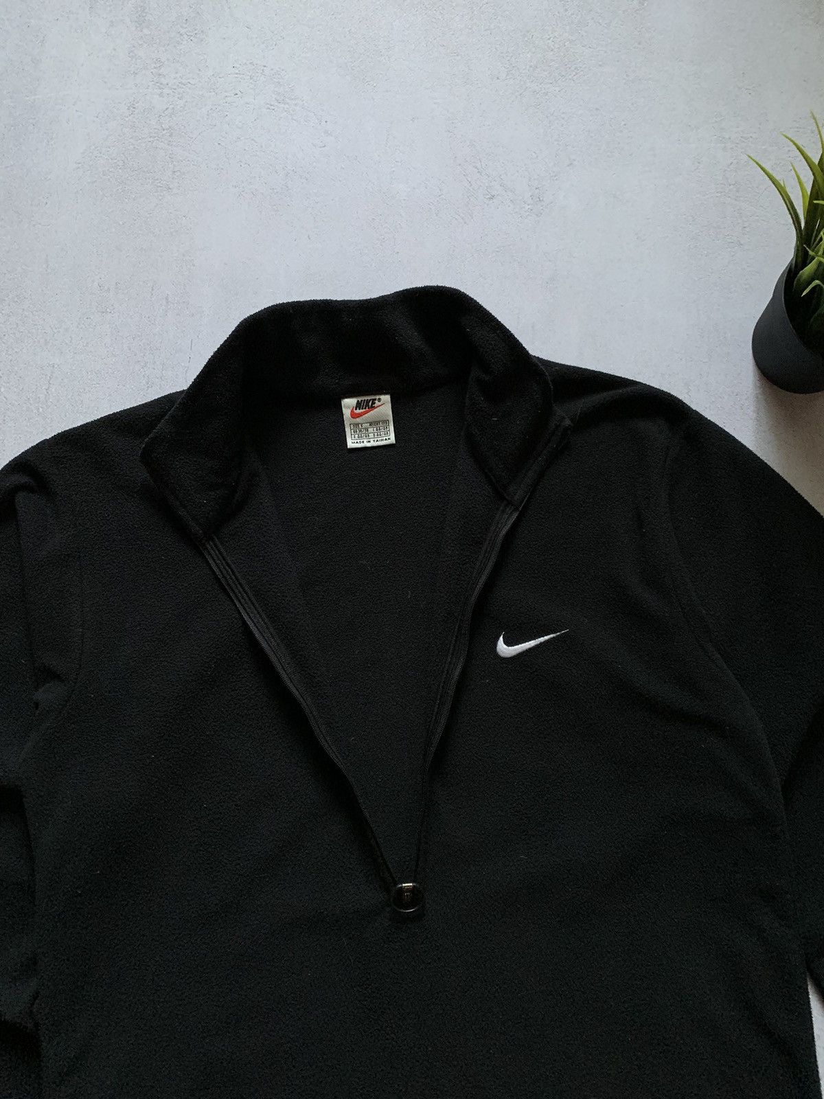 Nike × Vintage Vintage Nike Fleece Anorak Jacket Sweatshirt Black Y2K 90s Size US S / EU 44-46 / 1 - 4 Thumbnail