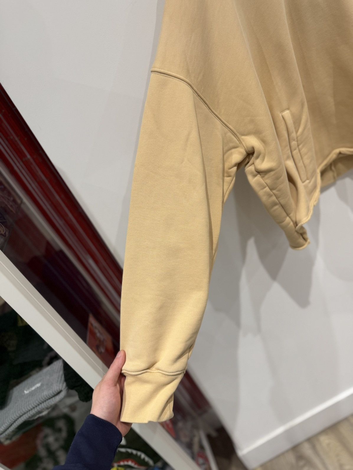 Purple Brand Purple Brand Newsprint Cropped Hoodie Beige Size: L Size US L / EU 52-54 / 3 - 5 Thumbnail