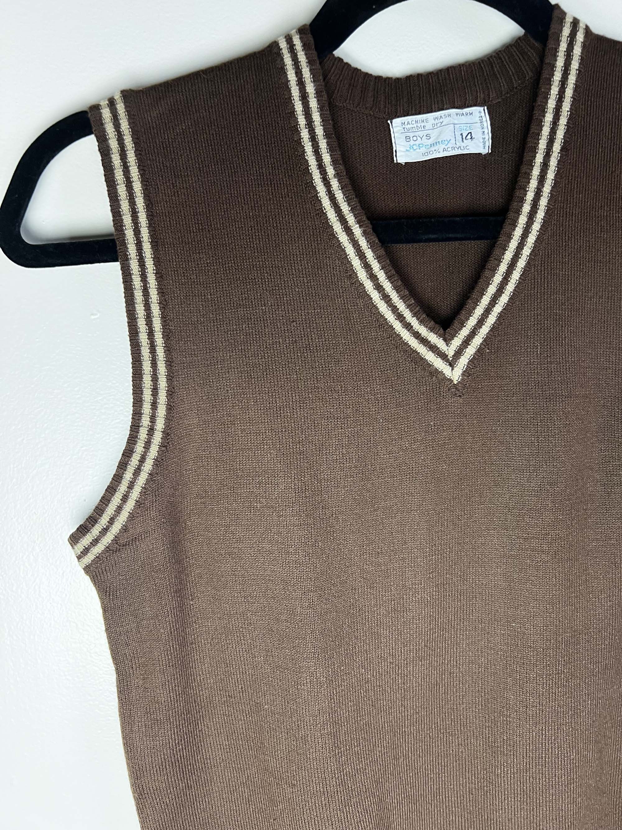 JCPenney Vintage 1970's JC Penny Boys Pullover Sweater Vest Size US XS / EU 42 / 0 - 6 Thumbnail