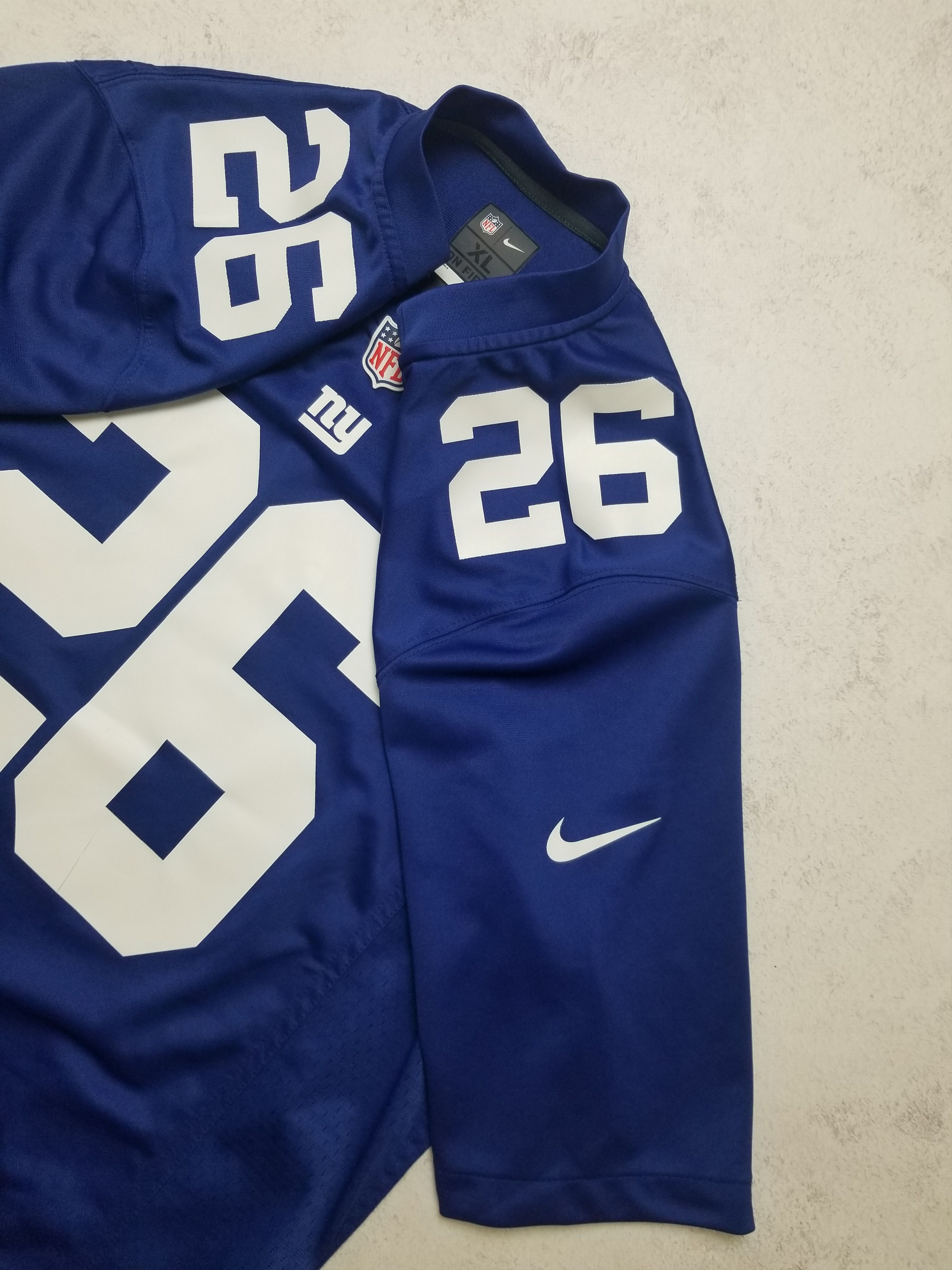 Nike Nike New York Giants #26 Saquon Barkley Onfield NFL Jersey Size US XL / EU 56 / 4 - 25 Thumbnail