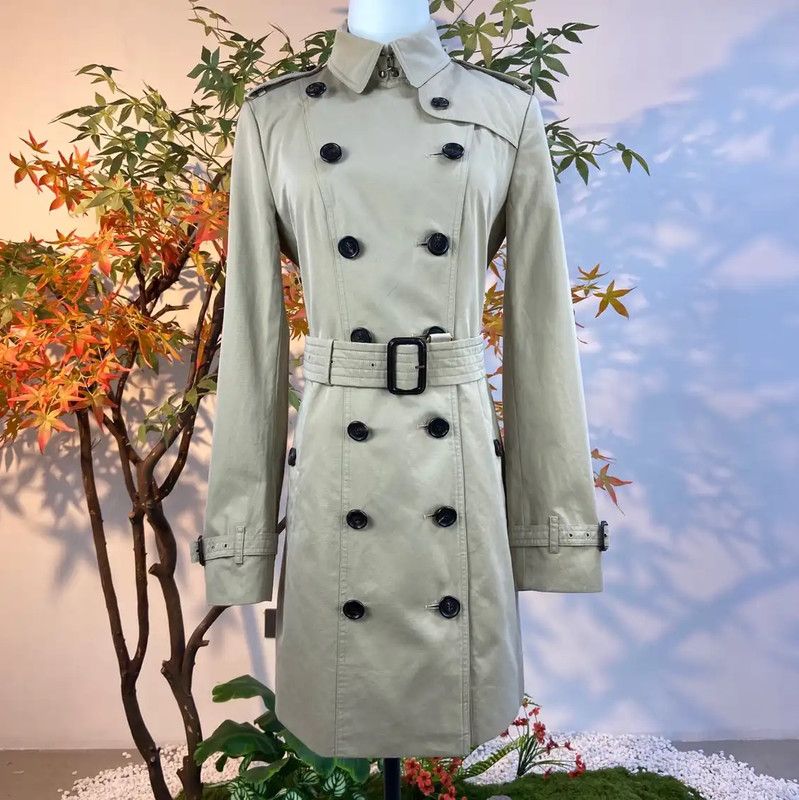 Burberry Burberry Khaki Cotton Women's Trench Coat Size S / US 4 / IT 40 - 1 Thumbnail