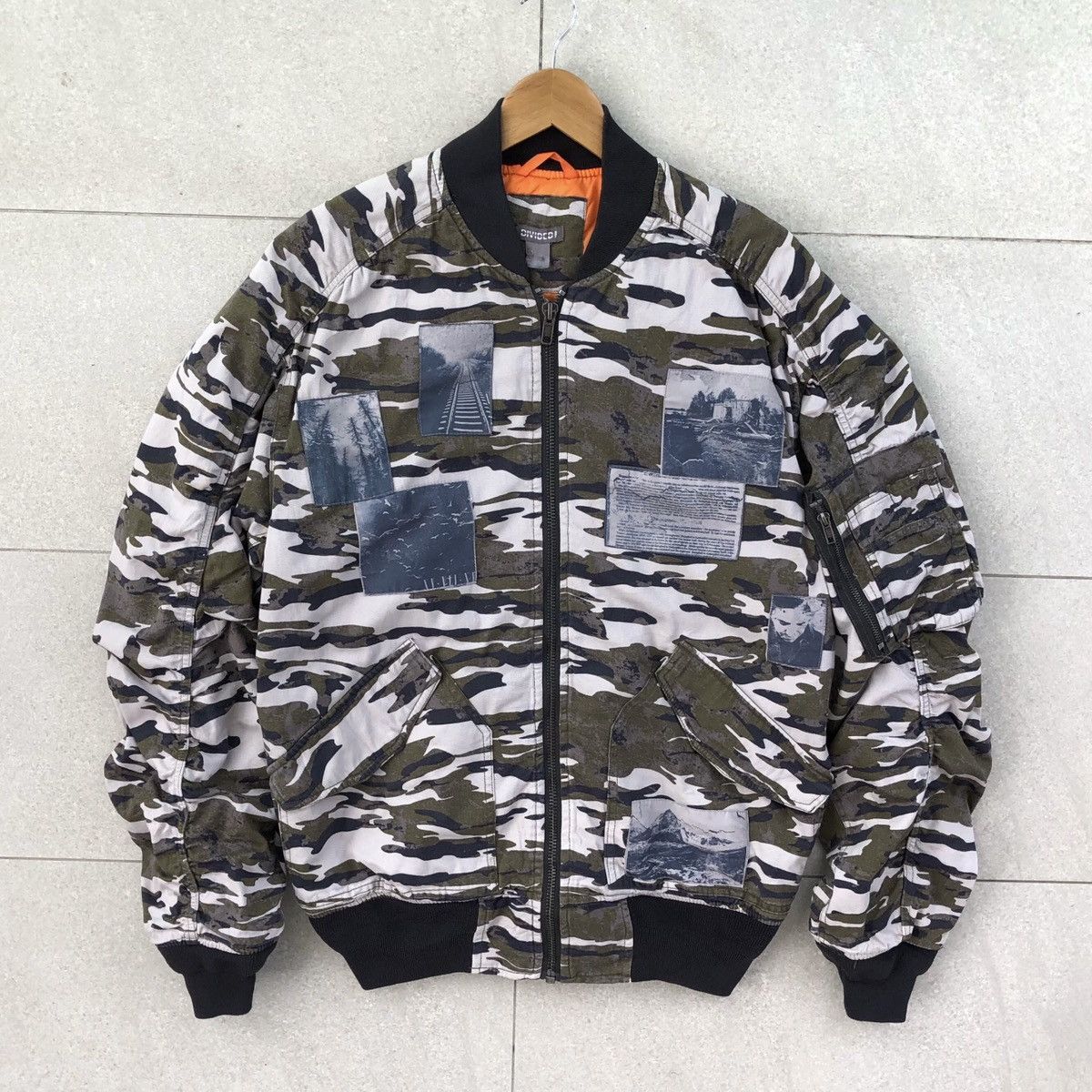 Japanese Brand VTG Divided Camo Bomber Jacket Raf Simons Archive Inspired Size US XL / EU 56 / 4 - 5 Thumbnail