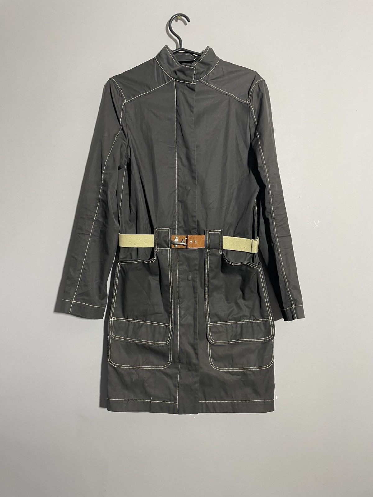 Fay Fay Dark Belted Cotton Trench Coat size s Size S / US 4 / IT 40 - 1 Thumbnail