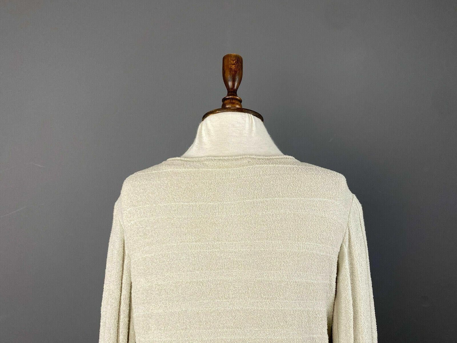Designer Hindahl & Skudelny Ivory Long Sleeve Ribbed Sweater Size S Size S / US 4 / IT 40 - 6 Thumbnail