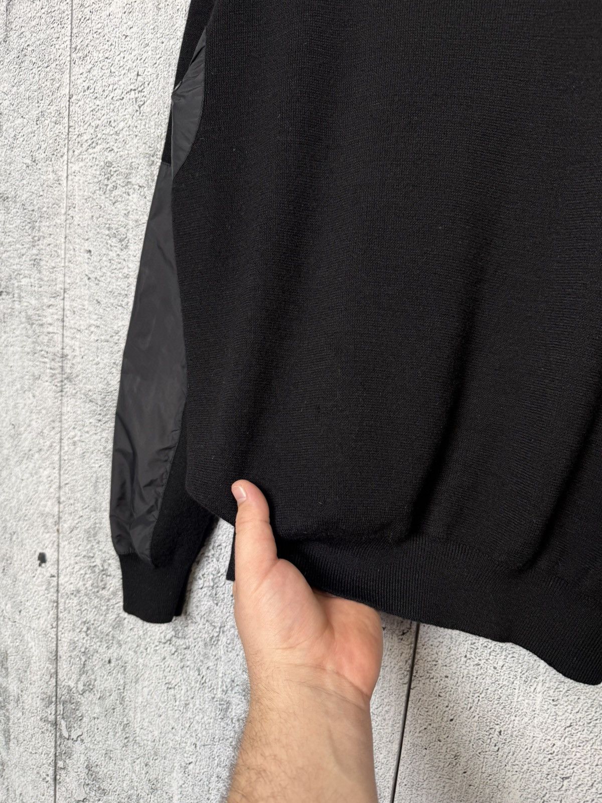 Prada Vintage Prada Sport Black Wool & Nylon Sweater Zip Pullover Size US L / EU 52-54 / 3 - 18 Thumbnail