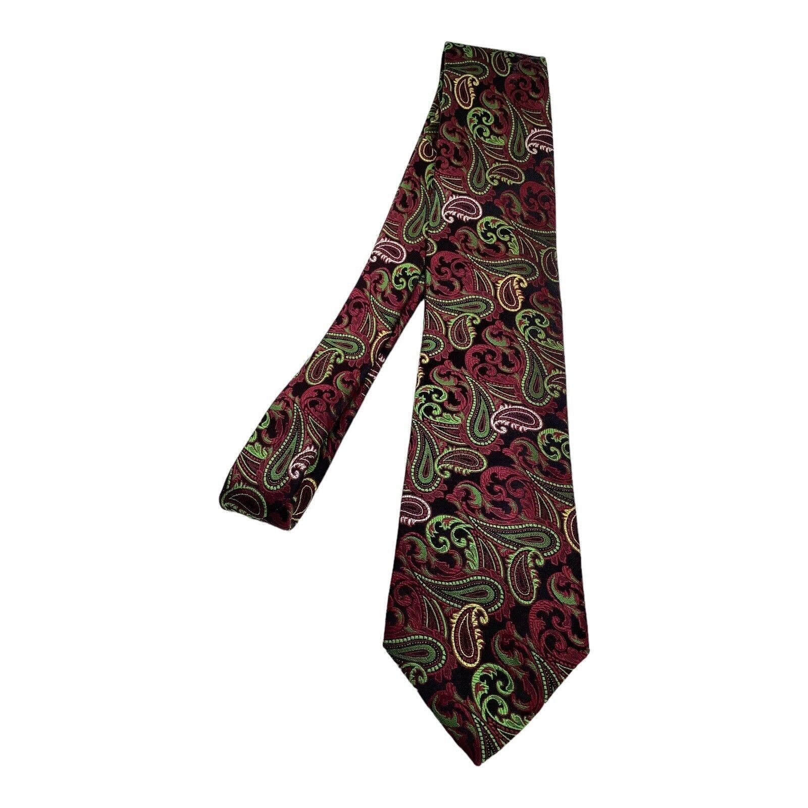 Other LEWIS & RICHMOND Green Paisley Luxury Designer Silk Tie W: 3 Size ONE SIZE - 6 Thumbnail