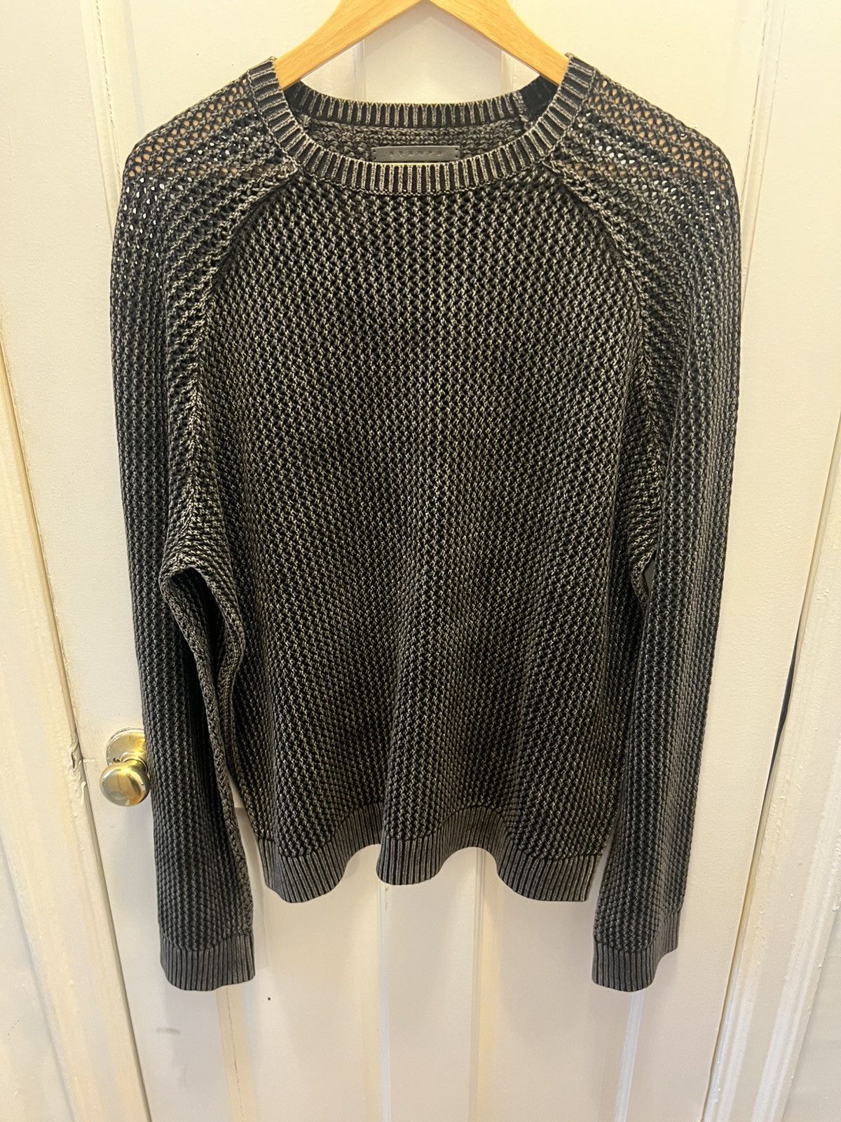 NWOT $310 Mesh Knit Charcoal Stone Sweater