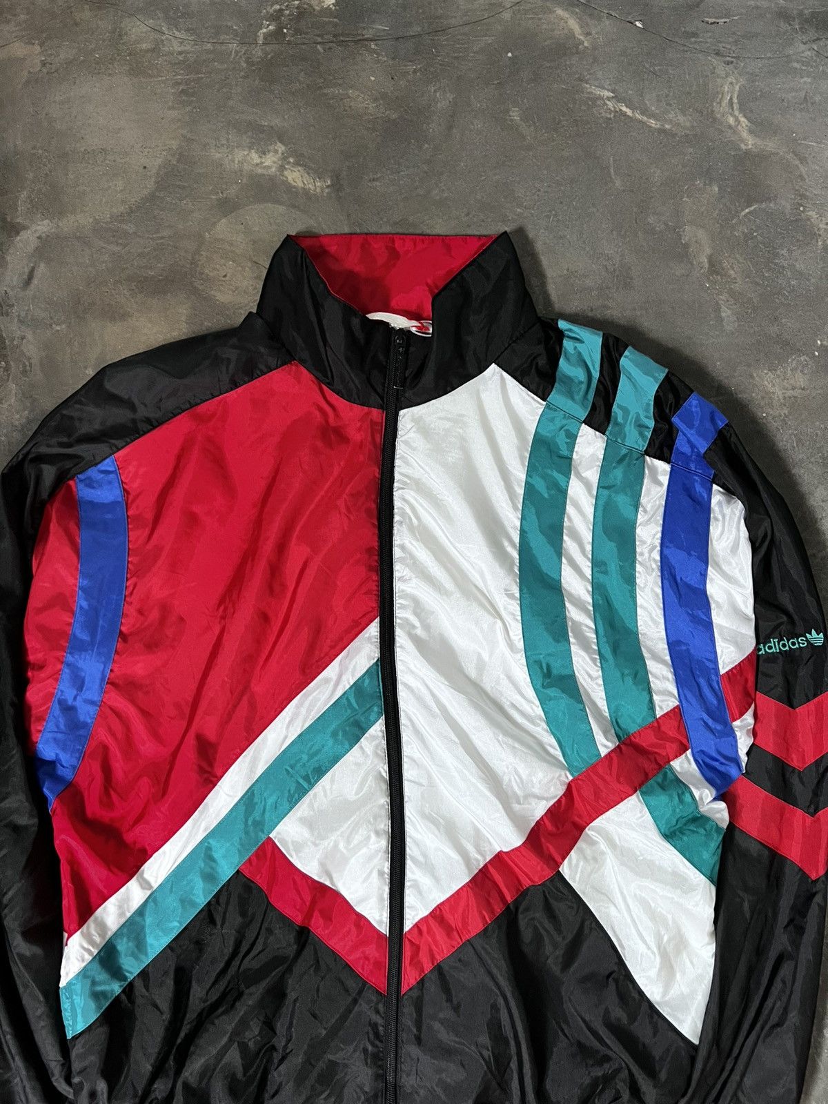 Adidas Adidas Colour Block 80-90s Windbreaker Jacket Size US L / EU 52-54 / 3 - 6 Thumbnail